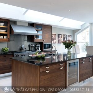 Tủ bếp gỗ óc chó - TBOC25