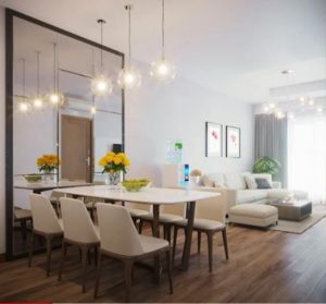 Bàn ăn hài hòa không gian chung