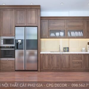 Tủ bếp gỗ óc chó - TBOC22