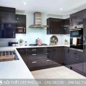 Tủ bếp gỗ công nghiệp chữ U - TBU05