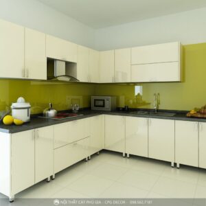 Tủ Bếp Gỗ Công Nghiệp Acrylic Bóng Gương-TB20