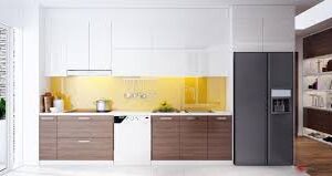 Tủ Bếp Gỗ Công Nghiệp Acrylic chữ I - TB25