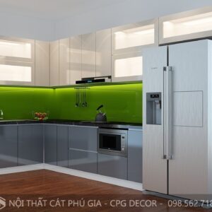 Tủ Bếp Gỗ Công Nghiệp Acrylic Đẹp - TB28
