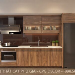 Tủ bếp gỗ óc chó - TBOC21